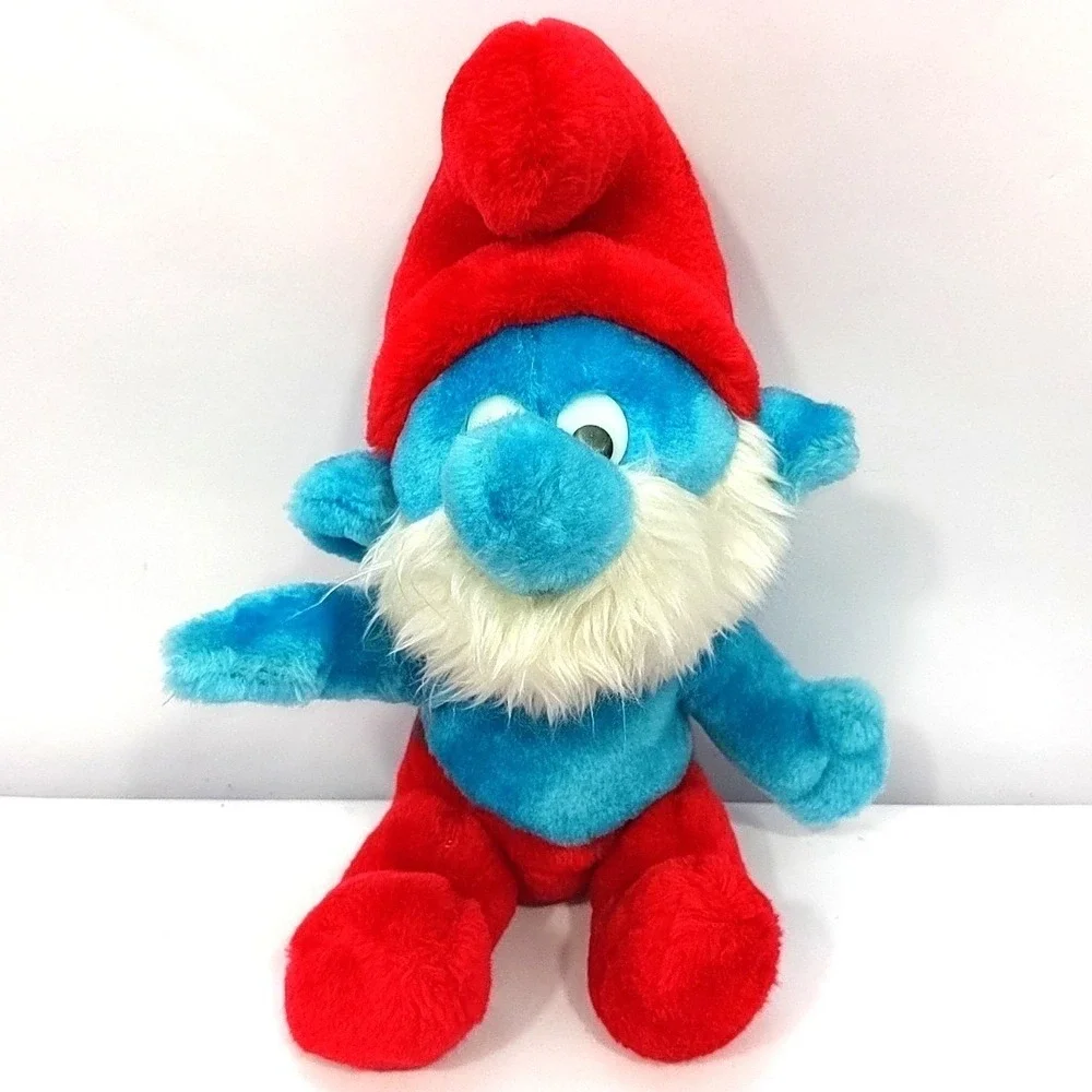 VTG 1980s Wallace Berrie Papa Smurf Plush Stuffed Toy 12